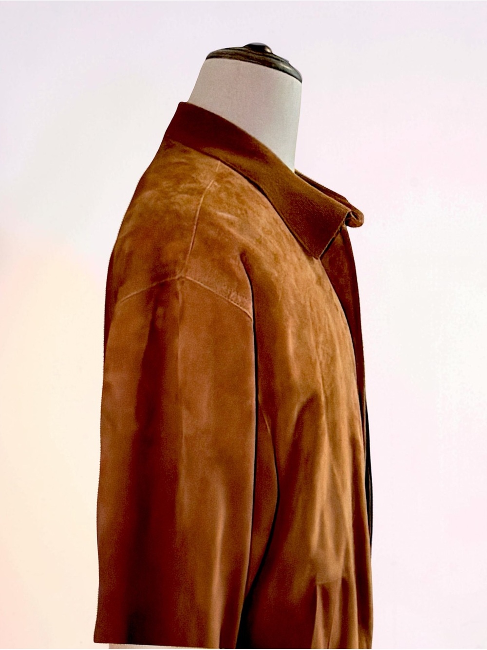 Sulka Men’s Brown Suede Leather Bomber Jacket | Size 44 | Luxury | Zip Front - Picture 10 of 16